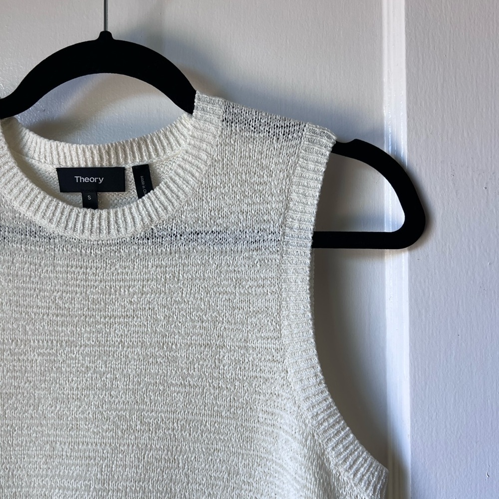 Theory White Sleeveless Knit Top - Picture 2 of 5